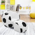 thumbnail image 3 of Costway Forme de Football Enfants Canapé Canapé Enfants Enfant Cadeau d'Anniversaire W / Pouf, 3 of 10