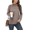 thumbnail image 4 of Asklazy Women's Turtleneck Sweater Long Sleeve Cozy Warm Casual Lightweight Soft Pullover Jumper Tops,US Size,H Kaki,M, 4 of 8
