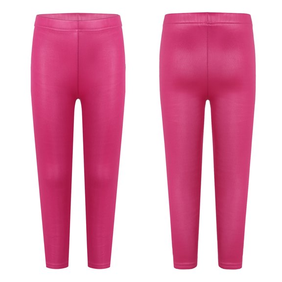 Aislor Toddler Girl Strechy Leggings Tights Winter Warm Pants Thick Fleece Lined Trousers Hot Pink 9-10