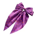 thumbnail image 2 of siminsem Women's Halloween Pumpkin Ghost Hair Bows Clips Cute Ribbon Bow Barrettes Large Bowknot Oversized Long Tail Witch Hat Bat Hair Accessories Party 1 Pack, C,One Size, 2 of 8
