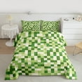 thumbnail image 2 of Homewish Pixel Artistic Bedding Comforter Set,Green Beige Twin Comforter Sets,Modern Geometric Aesthetic Bedding Set For Girl Boys,Breathable Home Decor Reversible,2pcs, 2 of 8