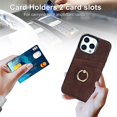 thumbnail image 4 of Nalacover for iPhone 14 Pro 6.1 inch Wallet Back Case,Luxury PU Leather Soft TPU Anti-Drop Shockproof Two Card Slots with Finger Ring Holder Kickstand Ultra Slim Phone Cover.Coffee, 4 of 8