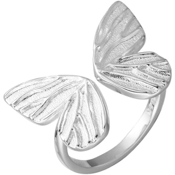 Cute Butterfly S925 Sterling Silver Ring for Women Bow-Knot Wedding Jewelry Promise Engagement Adjustable Extendable Rings Birthday Anniversary Valentine's Day Gift for Mom Bff