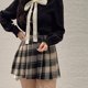 thumbnail image 4 of Gibobby faldas para mujer corta Falda de lana a cuadros de talle vintage de invierno para mujer(Marrón, M), 4 of 5