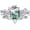 Emerald Cut Moss Agate, variant on Blue Sandstone Rings for Women 925 Sterling Silver Leaf Kite Cut Sandstone Engagement Ring Set Promise Bridal Anniversary Birthday Jewelry Gift Size 9