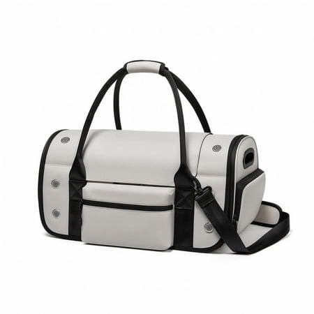 Bvdfgk Pet Carrier Bag with Trolley Sleeve Breathable Pet Carrier with Suitcase Sleeve Beige