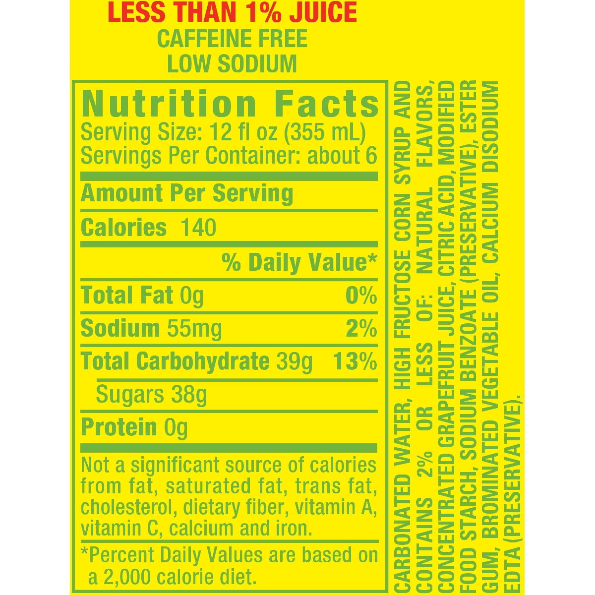 7up Nutrition Facts 2 Liter Nutrition Ftempo