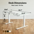 thumbnail image 3 of 55.1 Inch Electric L-Shaped Height Adjustable Standing Desk, Sit to Stand Corner Desk with Memory Presets and Hooks, Ergonomic Home Office Computer Desk for Workstations, White, 3 of 9