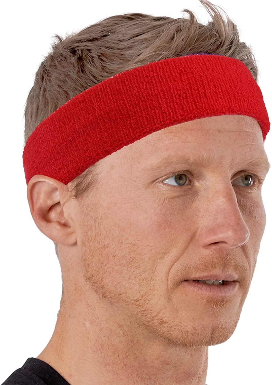 terry cloth cotton stripe headband basketball running yoga gym sports sweatband 