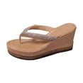thumbnail image 1 of Platform Slide Sandals with Rhinestone Comfortable Summer Toe Post Slippers Thick Sole Stylish Casual Non Slip, 1 of 7