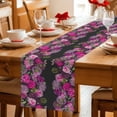thumbnail image 5 of Watercolor Floral Table Runner - 90 Inch Long Spring Purple Dandelion Lily Leaves Plants Cotton and Linen Blended Dress Scarves Farmhouse Table Runner for Kitchen Dining, Coffee Table, 13" x 90", 5 of 8