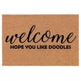 thumbnail image 2 of Coir Doormat Front Door Mat New Home Closing Housewarming Gift Welcome Hope You Like Doodles (30" x 18" Standard), 2 of 2