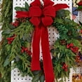 thumbnail image 4 of 18 Inch Christmas Wreaths for Front Door with Red Velvet Bow adn Berry, Artificial Norfolk Pine Greenery Christmas Wreath Decorations for Wall Window Home Indoor Outdoor Winter Holiday, 4 of 9