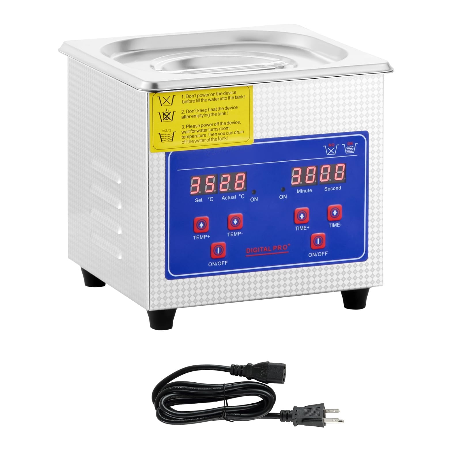 1.3L Professional Sonic Cleaner, 40kHz Digital Timer Cleaning Machine, 110V - Ideal for Jewelry, Watches, Rings, Coins, Diamonds, Eyeglasses, and Small Parts, FCC/CE/RoHS Certified