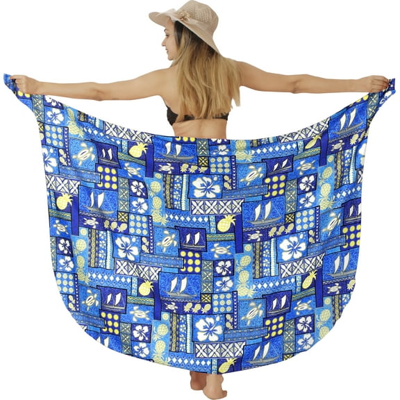 HAPPY BAY Women's Beachwear Summer Beach Bikini Wraps Sarong Coverups Swimwear Swim Cover up Wrap Skirt Swimsuit Pareo for Women One Size Aqua_AD224