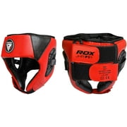 RDX Kids Boxing Headgear, MMA Training KickBoxing Equipment, Leather, Red