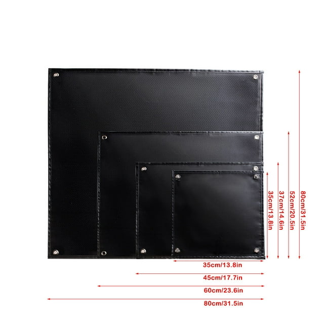 pitrice Fireproof Cloth Silicone Fabric Simple Operation Fixer with Storage Bag Floor Grill Multipurpose Craftsmanship Barbecue Part 350x350mm