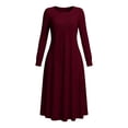 thumbnail image 7 of Omexry Work Dresses for Women Women's Fashion And Leisure Splicing Long Sleeve Round Neck Loose And Comfortable Dress, 7 of 7