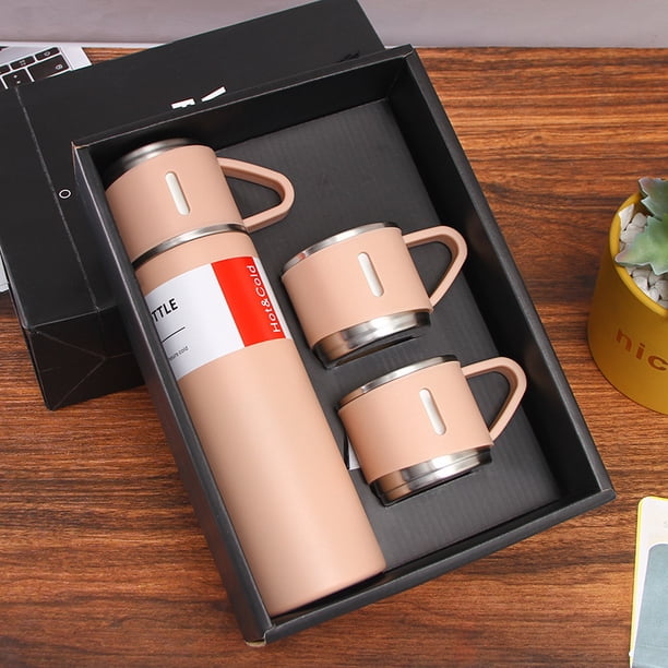 Regalos de empresa termo taza traje una taza de tres tapa caja de regalo traje termo taza 304 taza de acero inoxidable regalo de mano