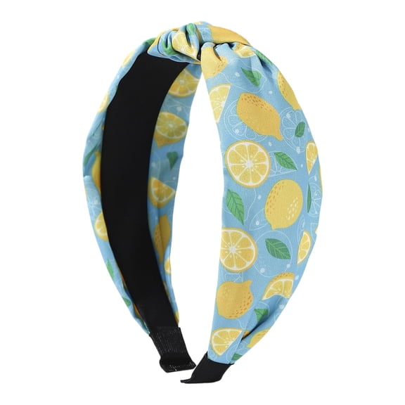 Lemon Headbands, Knot Headbands for Women, Non-Slip Fruit Hair Accessory, Perfect Teacher Headband for Party and Festive Fancy Dress, Lemon Headband, Blue