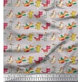 thumbnail image 1 of Soimoi Poly Crepe Fabric Stripe & Dinosaur Kids Print Fabric by The Yard 42 Inch Wide, 1 of 1