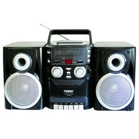 Portable CD Player with AM-FM Stereo Radio Cassette Player-Recorder and Twin Detachable