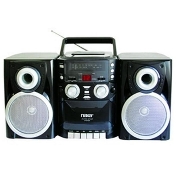 Portable CD Player with AM-FM Stereo Radio Cassette Player-Recorder and  Twin Detachable Speakers