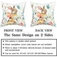 thumbnail image 5 of Spring Throw Pillow Covers - Watercolor Bunny in Flowers Cotton Pillow Cases Decorative for Easter Rabbit Decor Couch Sofa Bedroom Living Room 18x18 Inch Set of 2, 5 of 6