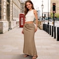 thumbnail image 2 of EnJoCho Linen Skirts for Girls Trendy Summer Boho Maxi Skirts with Back Slit Casual Elastic Waist Drawst𝗋ing Long Fl𝗈wy Skirt, 2 of 6