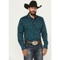thumbnail image 2 of Rock & Roll Denim Men's And Cowboy Print Long Sleeve Snap Stretch Western Shirt Teal XX-, 2 of 4
