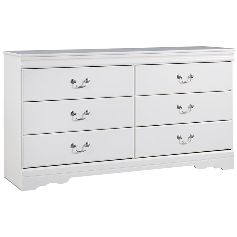 Ashley Furniture Anarasia 6 Drawer Double Dresser in White Walmart