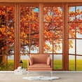 thumbnail image 2 of Idea4wall 4pcs Vies from French Window Peel and Stick Wallpaper Removable Wall Murals Large Wall Stickers for Home Decoration, 66"x24", 2 of 5