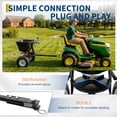 thumbnail image 4 of Heavy-Duty Tow Behind Spreader, 110 lb Capacity Fertilizer & Seed Spreader with 12" Pneumatic Tires, Hopper Cover, Universal Hitch for Lawn and Garden, 4 of 8