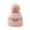 Pink, variant on Toddler Baby Winter Warm Fleece Lined Beanie Hats for Boys and Girls Crochet Hairball Knit Cap 0-12 Months