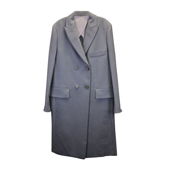 Pre-Owned Joseph Tailored Double-Breasted Long Coat in Light Blue Cotton