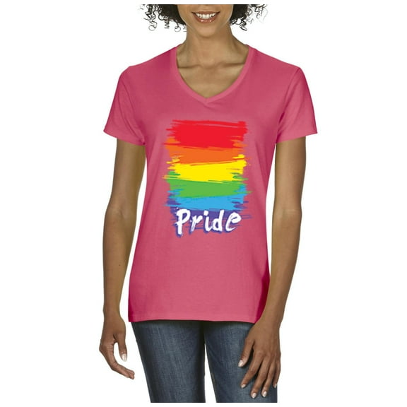 Artix - Women's T-Shirt V-Neck Short Sleeve - Rainbow Pride