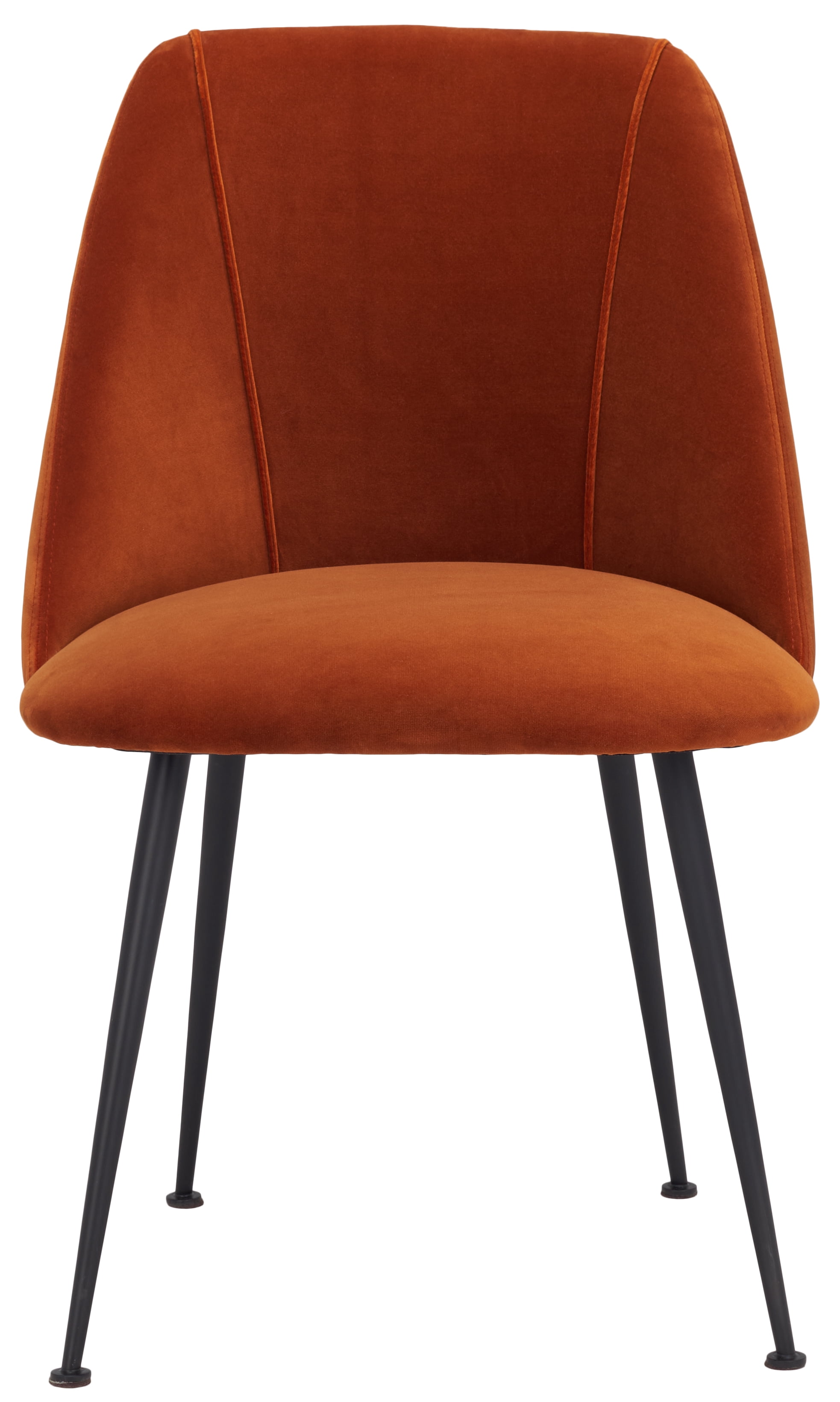 SAFAVIEH Couture Foster Classic Velvet Solid Dining Side Chair, Rust/Black