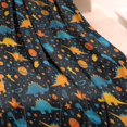thumbnail image 3 of DarkBlue Dinosaurs Pattern Blanket,Comfortable Soft Flannel Throw Blanket,All Season,Warm Lightweight Blankets for Sofa Bed Couch Living Room Chair,30"x40", 3 of 4