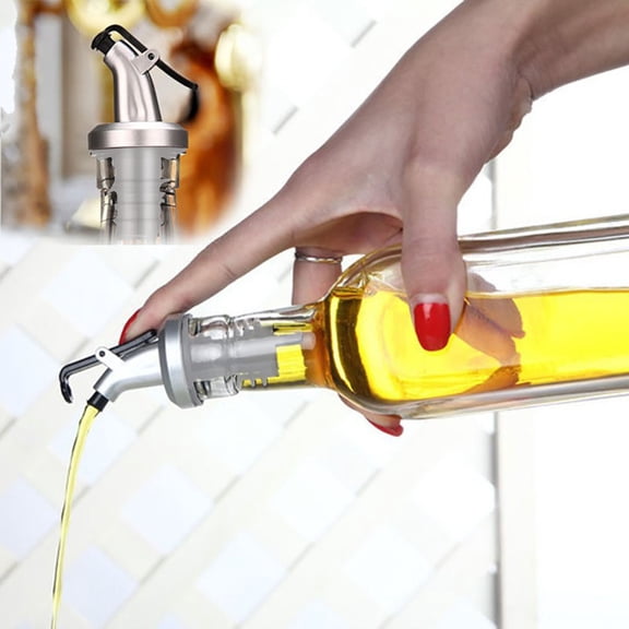 Olive Oil Dispenser for Kitchen, fl oz Glass Oil Dispensers Bottle, Cooking Soy Sauce Bottle Container Cruet with Plastic Pourer Spout, Funnel and Labels (White)