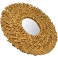 thumbnail image 4 of Woven Wall Hanging Mirror, Straw Weaving Wall Mirror, Round Straw Weaving Hanging Rattan Wall Mirror, HD Imaging Wall Mirror, Perfect Decoration for Bedroom, Living Room, Bathroom, Kitchen, 4 of 7