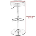 thumbnail image 3 of Gymax 1 Pce Tabouret de Bar Rond Siège en Cuir Pied Chromé Réglable Pivotant Hydraulique Blanc, 3 of 8