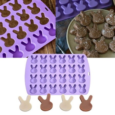 

Easter 24 Even Rabbit Silicone Baking Tray Chocolate Cake Point Baking Tool Casting Resin Letters