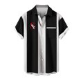 thumbnail image 1 of Mens Manga Corta Botón Abajo Camisas, Cuello de Vuelta Navidad Impresa Blusa, Top de Moda Casual, 1 of 4