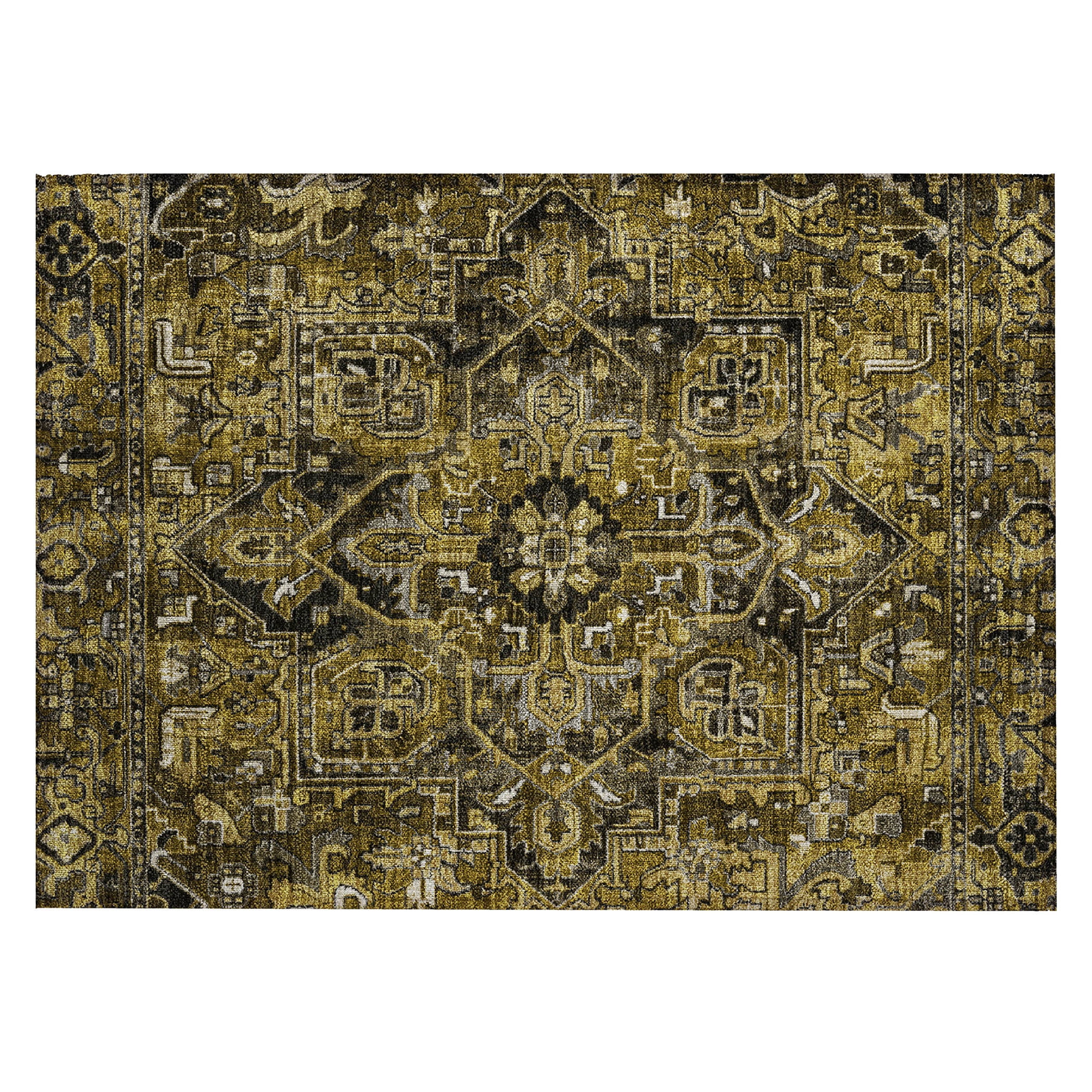 Addison Rugs Chantille Indoor/Outdoor Traditional Oriental Brown Washable Rectangle Rug, 1'8" x 2'6"