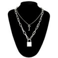 thumbnail image 1 of Grunge Lock Chain Necklace With A Padlock Pendants For Women, 1 of 27