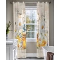 thumbnail image 4 of White Daisy Sheer Curtains 84 Inch Length 2 Panels Set for Living Room/Bedroom, Spring Floral Elegant Pastoral Botanical Bees Kitchen Curtains Grommet Semi-Sheer Curtains Window Treatments 52"x84"x2, 4 of 7