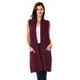 thumbnail image 1 of Chaleco ligero tejido con bolsas color Vino AMAD Casual para mujer Talla M, 1 of 5