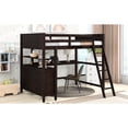 thumbnail image 6 of Loft Bed In With Drawers And Shelf. Full Size Solid Wood Construction. Enhance Bedroom Storage Organization Wood, Desk Look, 6 of 6