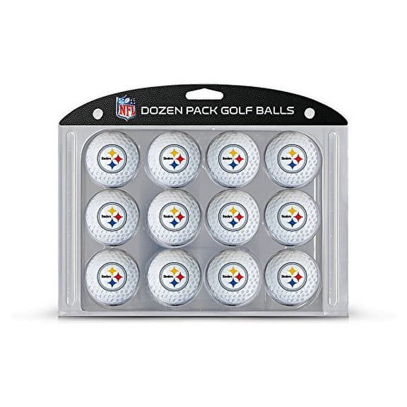 Pelotas de golf del equipo Pittsburgh Steelers de la NFL, tamaño reglamentario, paquete de 12 unidades, impresión a todo color del equipo duradera