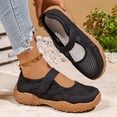 thumbnail image 3 of EKVAHL Women's Orthopedic Mary Jane Sneakers, Hollow Mesh Adjustable Strap Walking Shoes, Wide Toe Box Outdoor Nurse Tennis Shoes Black, 3 of 4